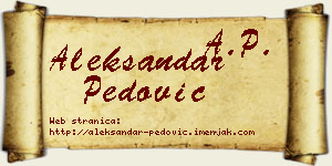Aleksandar Pedović vizit kartica